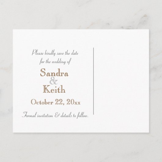 Klaar om te vliegen Tortelduifjes Bewaar het datum Aankondigingskaart (Achterkant)