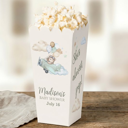 Klaar om Teddybeer Babyshower Popcorn te Baren Bedankdoosjes
