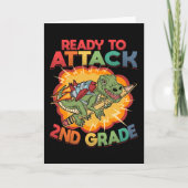 Klaar om Tweede Grade Dinosaur op te vallen Tweede Kaart (Voorkant)
