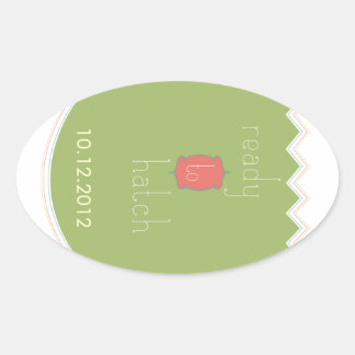 "Klaar om uit te broeden" Baby showers ovale stick Sticker
