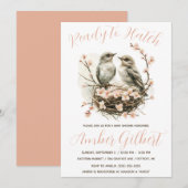 Klaar om uit te broeden, Vogels in Nest Baby showe Kaart (Voorkant / Achterkant)