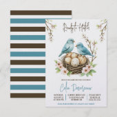 Klaar om uit te komen! Schattige Nesting Birds Bab Kaart (Voorkant / Achterkant)