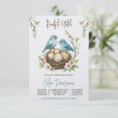 Klaar om uit te komen! Schattige Nesting Birds Bab Kaart (Staand voorkant)