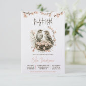 Klaar om uit te komen! Schattige Nesting Birds Bab Kaart (Staand voorkant)