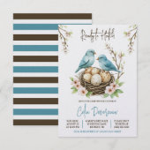 Klaar om uit te komen! Schattige Nesting Birds Bab Kaart (Voorkant / Achterkant)