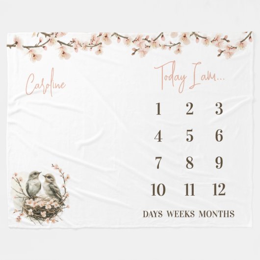 Klaar om uit te komen! Schattigee Vogels Baby Mile Fleece Deken (Voorkant (Horizontaal))