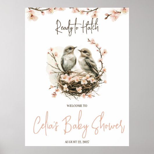 Klaar om uit te komen! Schattigee vogels Baby show Poster (Voorkant)