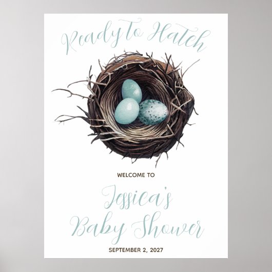 Klaar om uit te komen, Vogelnest, Baby shower Welk Poster (Voorkant)