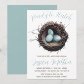 Klaar om uit te komen, Vogelnest, Eieren Baby show Kaart (Voorkant / Achterkant)