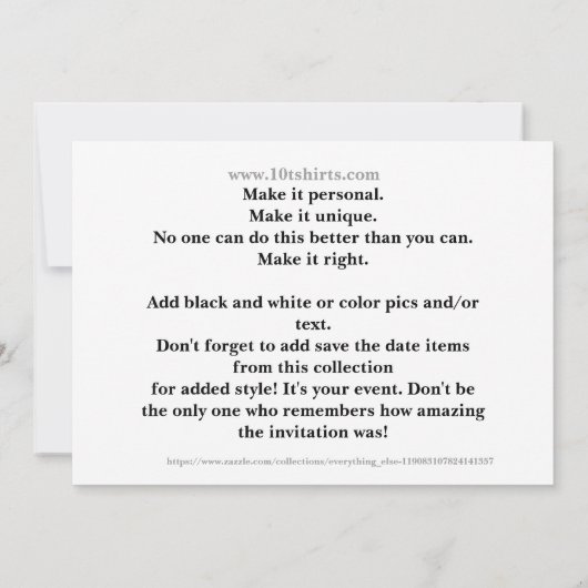 Klaar om uitnodiging of aankondiging te personalis (Achterkant)