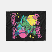 Klaar om vierde klas retro dinosaurus-scooter te o fleece deken (Voorkant (Horizontaal))