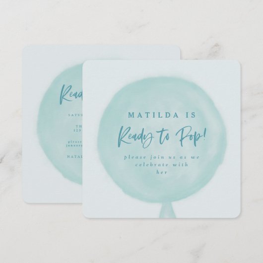 Klaar om waterverf ballon baby shower pop uit te n (Voorkant / Achterkant)