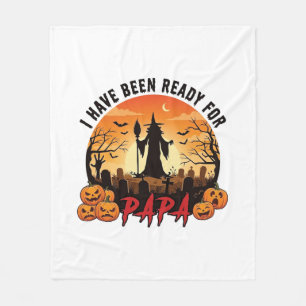 Klaar Papa Halloween Heks Pompoenen Graf Fleece Deken