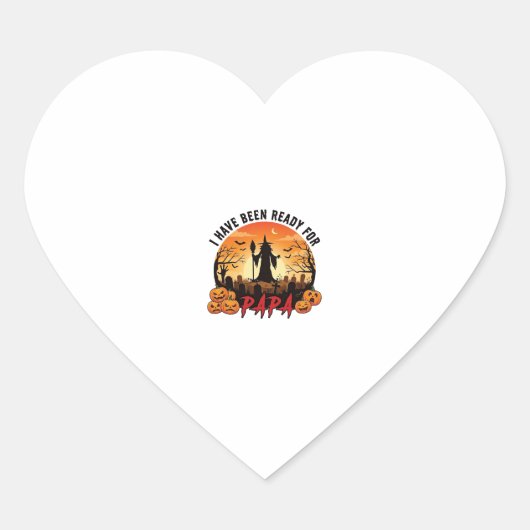Klaar Papa Halloween Heks Pompoenen Graf Hart Sticker (Voorkant)