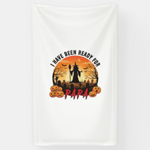 Klaar Papa Halloween Heks Pompoenen Graf Spandoek