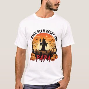 Klaar Papa Halloween Heks Pompoenen Graf T-shirt