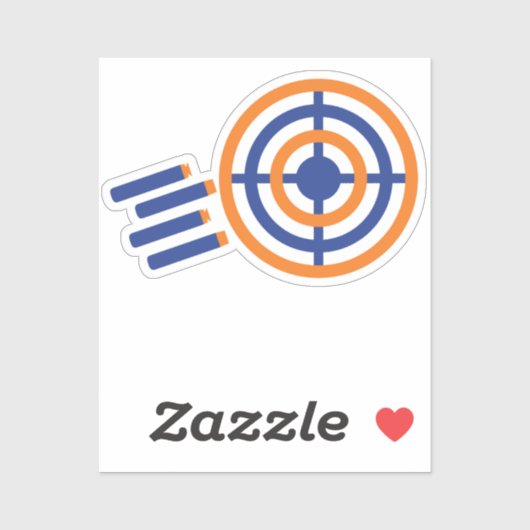 Klaar, Richt, Feest! Nerf Pistool Thema Verjaardag Sticker (Vel)