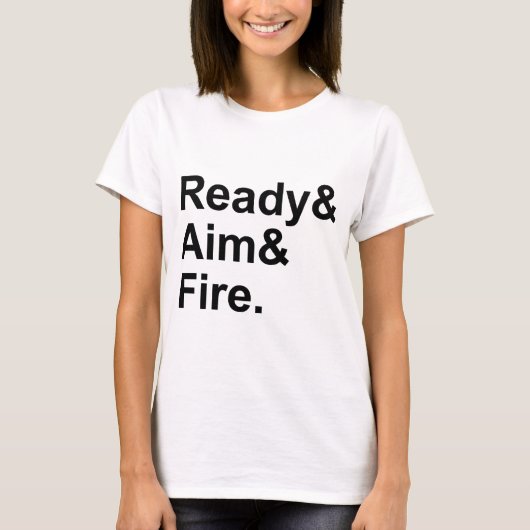 Klaar Richt Vuur | Militaire Schietinstructies T-shirt (Voorkant)