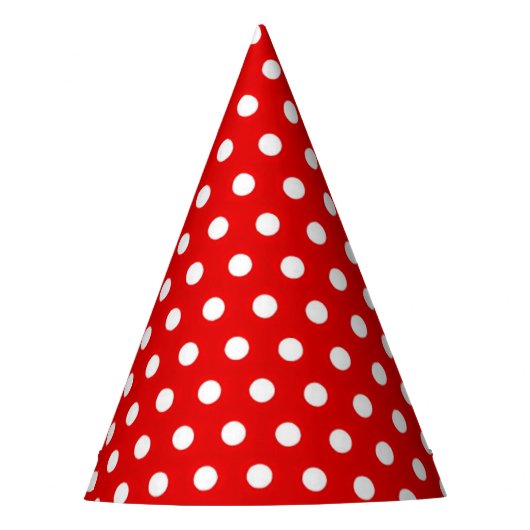Klaar Rode Witte Stippen Party Pet Feesthoedjes (Voorkant)