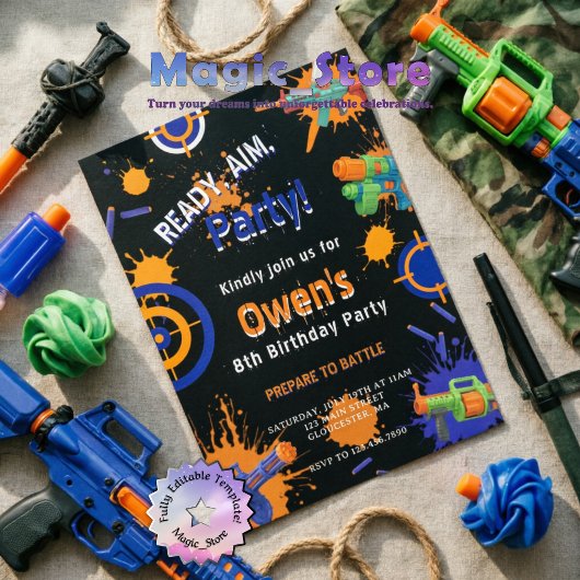 Klaar, Schiet, Feest! Dart | Nerf Pistool Gevecht Kaart