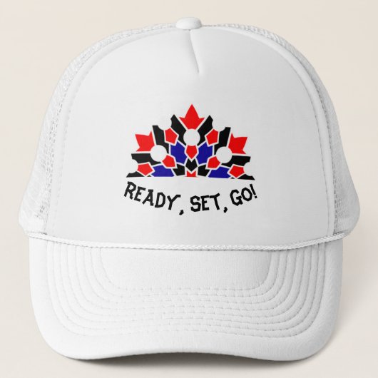 Klaar, set, ga aangepaste trucker hoeden pet (Voorkant)