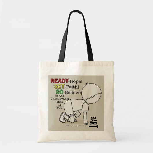 Klaar, Set, ga geloven! Tote Bag (Voorkant)