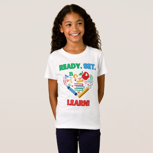 Klaar Set Leer terug naar school T-shirt (Voorkant volledig)