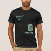 Klaar Set Ontdek met Travel koffer ontwerp T-shirt (Voorkant)