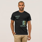 Klaar Set Ontdek met Travel koffer ontwerp T-shirt (Voorkant volledig)