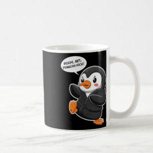 Klaar Set Penguin Kick Martial Art Karate Schattig Koffiemok