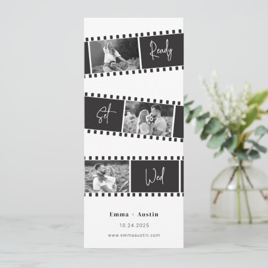 Klaar Set Wed Fotofilm De datum opslaan Kaart (Staand voorkant)