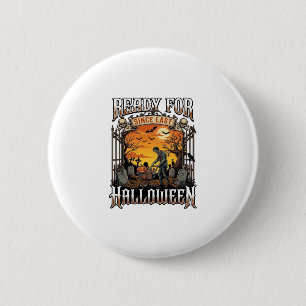 Klaar sinds vorige Halloween Zombie Winkelwagen Gr Ronde Button 5,7 Cm