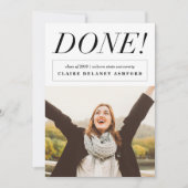 Klaar! Stijlvolle Afstuderen Foto-aankondigingen Kaart (Voorkant)