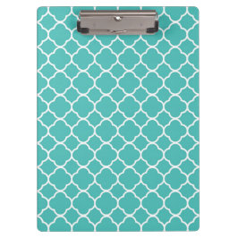 Klaar Teal Quatrefoil Klembord
