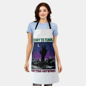 Klaar Tuimel Zombie Hand Halloween Kerkhof Maan_ Schort (Gedragen)