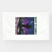 Klaar Tuimel Zombie Hand Halloween Kerkhof Maan_ Spandoek (Horizontaal)