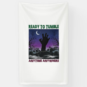Klaar Tuimel Zombie Hand Halloween Kerkhof Maan_ Spandoek