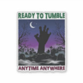 Klaar Tuimel Zombie Hand Halloween Kerkhof Maan_ Sticker (Voorkant)
