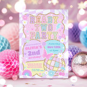 Klaar Twee Partij Groovy Preppy Varsity 2e Verjaar Kaart