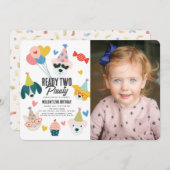 Klaar Twee Pawty Honden & Kat Foto 2e verjaardag Kaart (Voorkant / Achterkant)