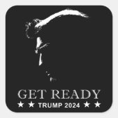 Klaar: Verenigde Staten Donald Trump 2024 Vierkante Sticker (Voorkant)