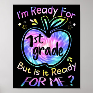 Klaar voor 1e klas Tie Dye Terug naar school Hallo Poster