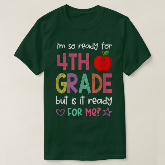 Klaar voor 4e graad Terug naar School T-Shirt (Design voorkant)