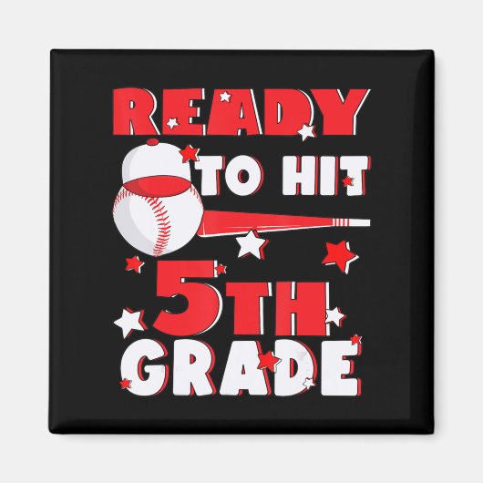 Klaar voor 5e graad Baseball Kind Terug Magneet (Voorkant)