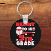 Klaar voor 5e graad Baseball Kind Terug Sleutelhanger (Voorkant)