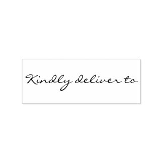 Klaar voor aflevering op kalligrafirubberstempel rubberstempel
