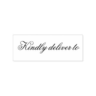 Klaar voor aflevering op kalligrafirubberstempel rubberstempel