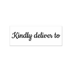 Klaar voor aflevering op kalligrafirubberstempel rubberstempel