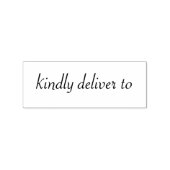 Klaar voor aflevering op kalligrafirubberstempel rubberstempel (Afrduk)