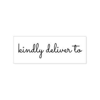 Klaar voor aflevering op kalligrafirubberstempel rubberstempel